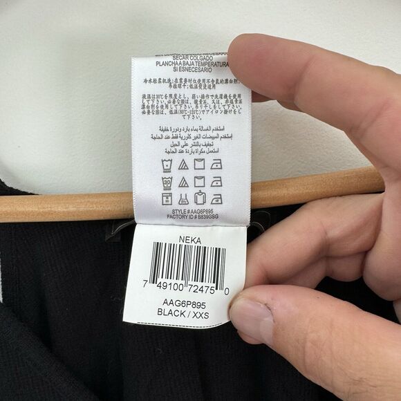 BCBGMAXAZRIA “NEKA”Black Knit Ribbed Maxi Dress Cutout Draped Back XXS NEW Tags - Picture 6 of 14